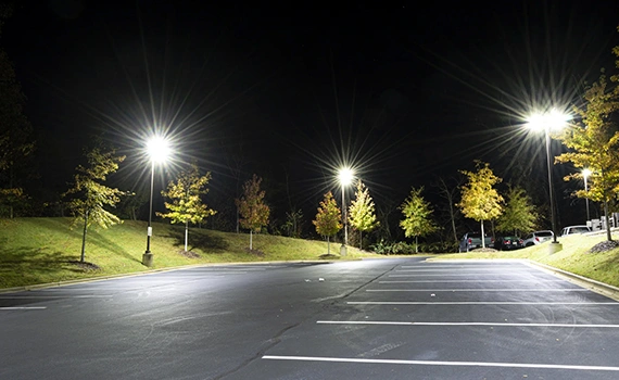 High mast lighting for parking areas